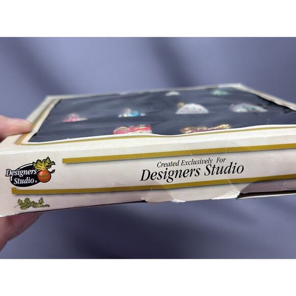 Designers Studio Blown Glass Christmas Ornament Set of 12 Santa/Boy/tree etc. - Picture 4 of 12